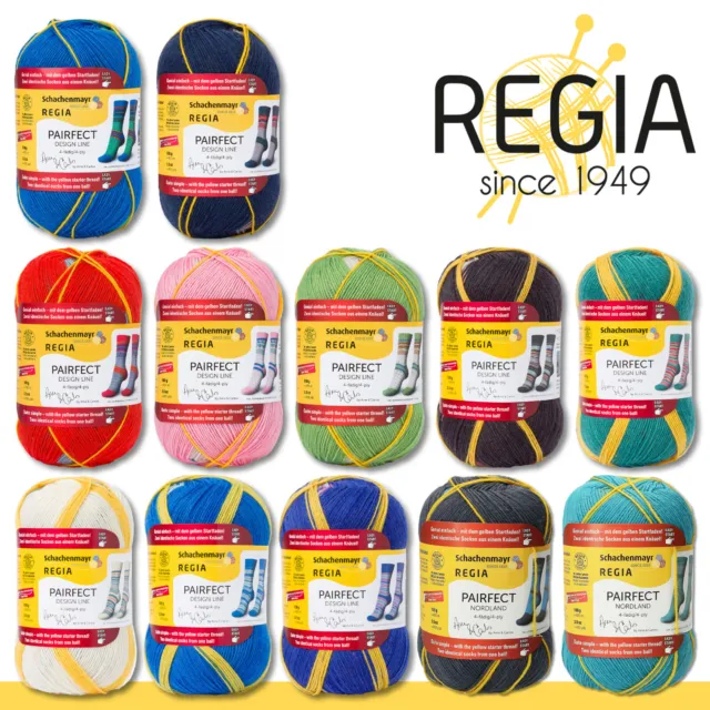 Schachenmayr Regia 3 x 100 g Pairfect Design Line 4-fädig Sockenwolle 12 Farben
