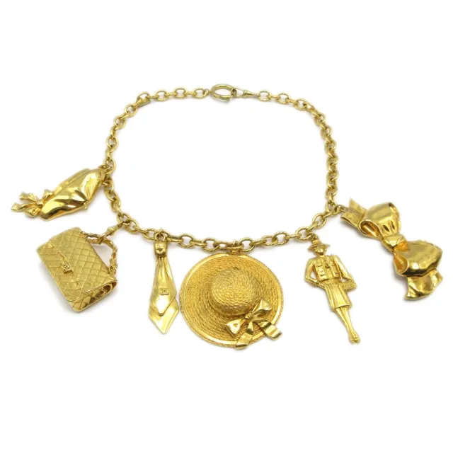 CHANEL CC LOGOS Bag Hat Mademoiselle Charm Gold Chain Pendant