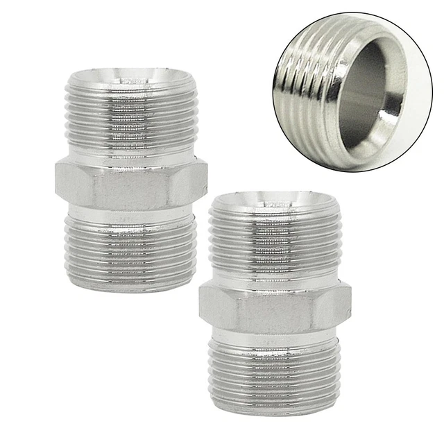 BE-TOOL Raccord En Laiton à Visser Pour Tuyau De Nettoyeur Haute Pression (22 Mm Mâle Vers 22 Mm Mâle