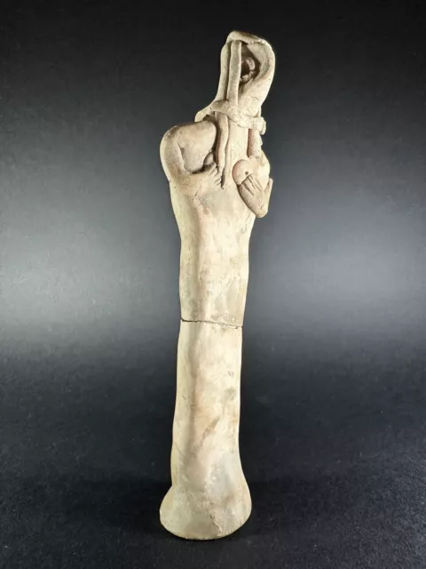 Ancient Syro-Hittite Terracotta Diety Idol Worshipper Circa 1200-800 Bce 3