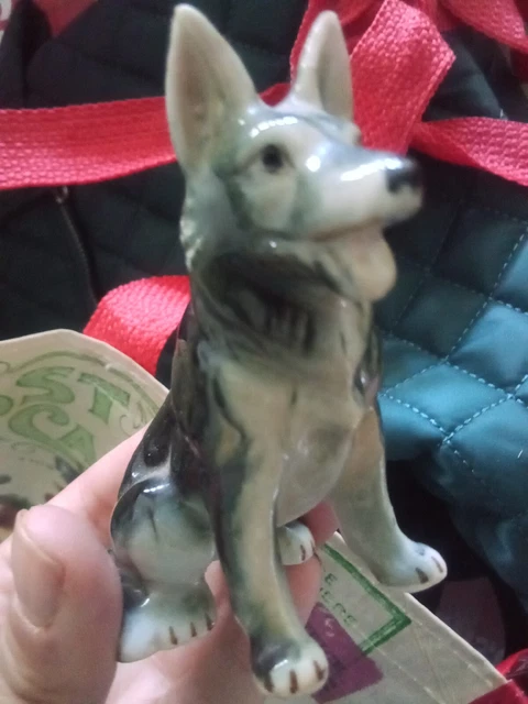 German Shepherd Bone China Taiwan Figurine