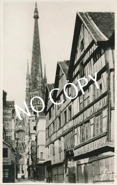 PHOTO PK WK2 France Rouen Vieille Rue Son Cathédrale Église En Rouen C1 ...