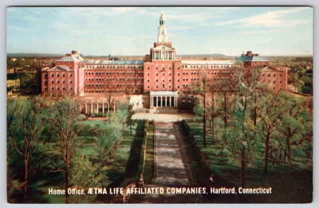 Home Office Aetna Life Affiliated Companies Hartford Conn Aerial View Postcard