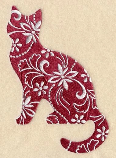 Embroidered Fleece Jacket - Floral Cat D2647 Sizes S - XXL