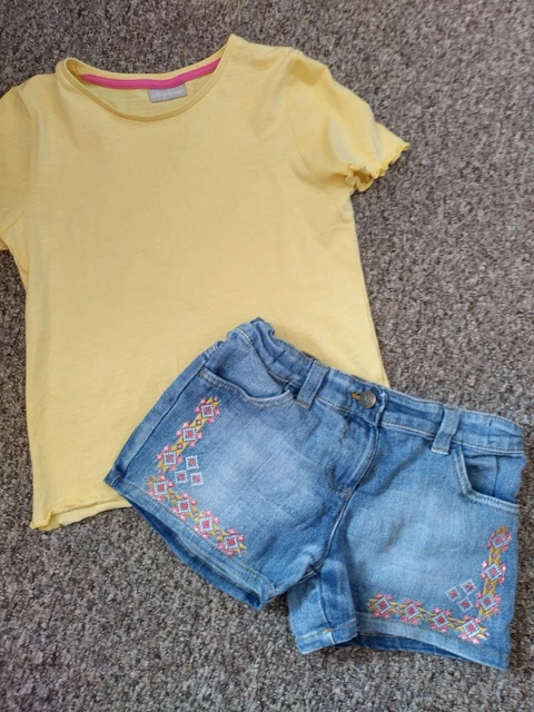 Pacchetto abiti da ragazza top Matalan e pantaloncini denim TU/Noce moscata 10-11 anni 6