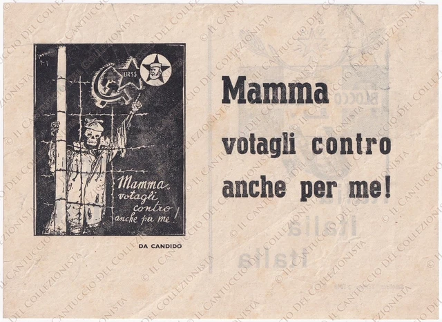1948 TRIESTE Mamma votagli contro anche per me Candido URSS Blocco Nazionale 1