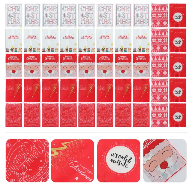 300 pezzi snack natalizi sacchetti candy biscotti torrone bags autoadesivi Packta