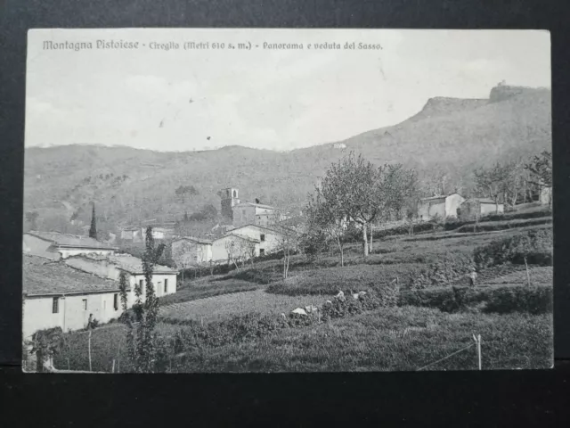 Cartolina Montagna Pistoiese Cireglio Panorama e Veduta del Sasso IC264