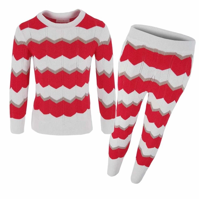 Tuta da jogger da jogger lavorata a maglia bambine set 2 -12 anni