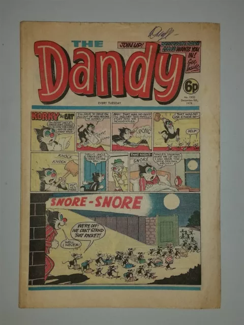 Dandy #1933 9Th December 1978 Dc Thomson British Weekly Uk Comic _