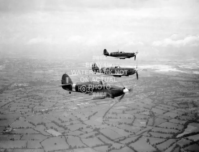 1942 Hawker Hurricane Spitfire Photo World War Two 2 Ww2 Aviation Raf Aircraft