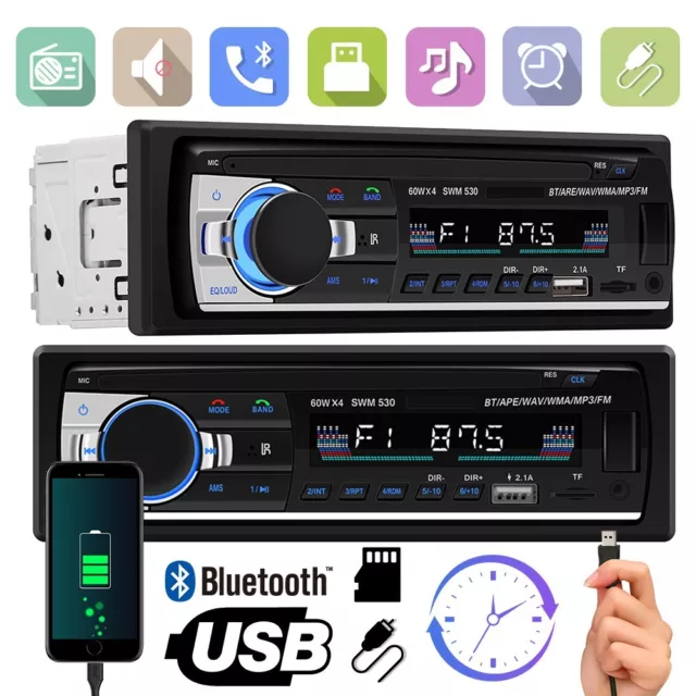 Autoradio de Coche Bluetooth 60W X 4 USB, AUX, Manos Libres, Radio, MP3, Archivo