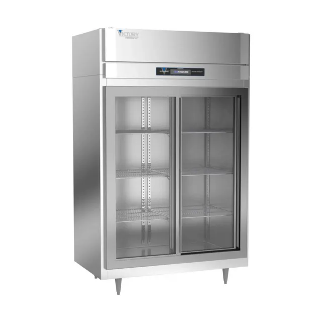 Victory DRS-2D-S1-LD-HC 52" Two Section Reach-In Refrigerator w/ 2 Sliding Fu...