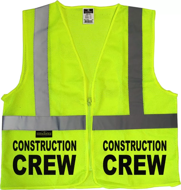 Construction Crew Mesh vest, Worker vest, High Visibility vest, Industrial