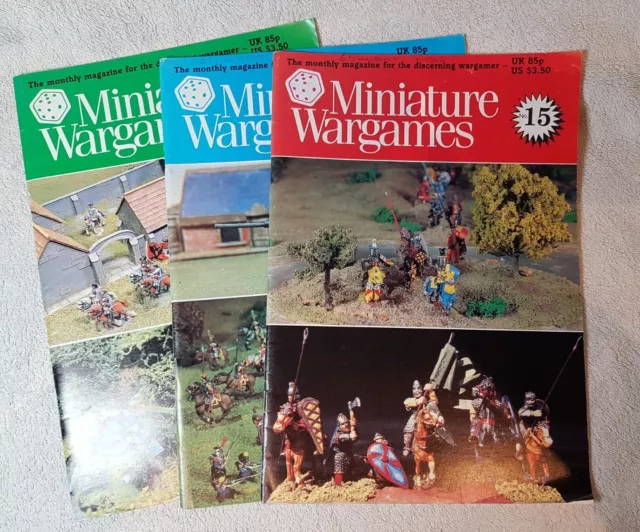 3x Miniature Wargames Magazines #15 August  #16 September  & #17 October 1984