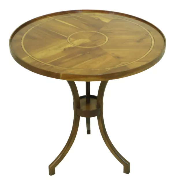 F33239EC: Round Yew Wood English Style Lamp Table