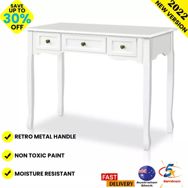Wooden Console Table Hallway Furniture Entry Desk Drawer French Provincial White
