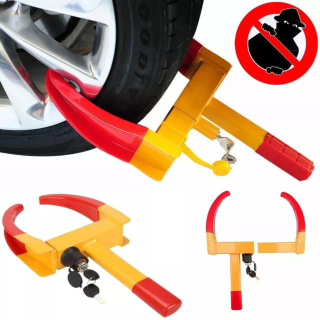 Heavy Duty Security Wheel Clamp Caravan Trailer Car Tyre Anti Theft Lock +2 Keys