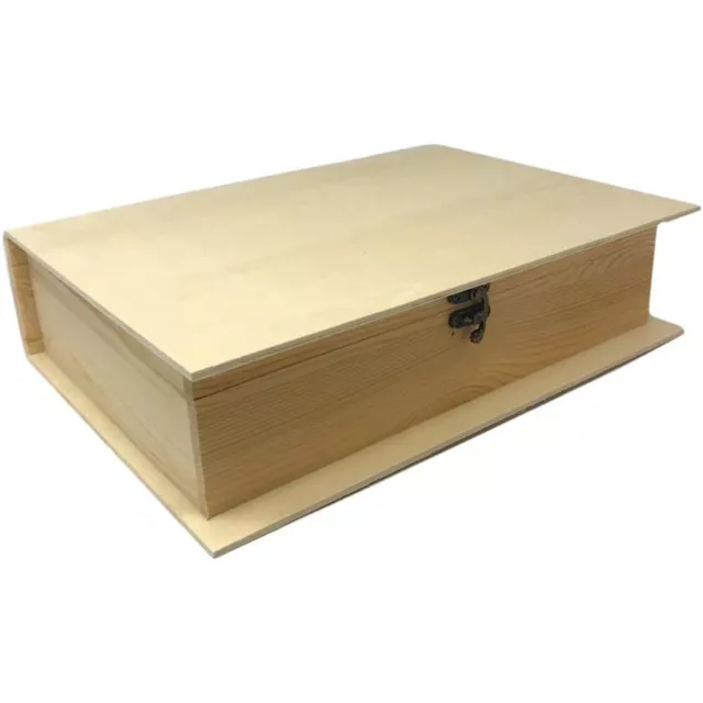 Scatola portagioie a forma di libro in legno per decoupage oggetti 25x17,5x7cm