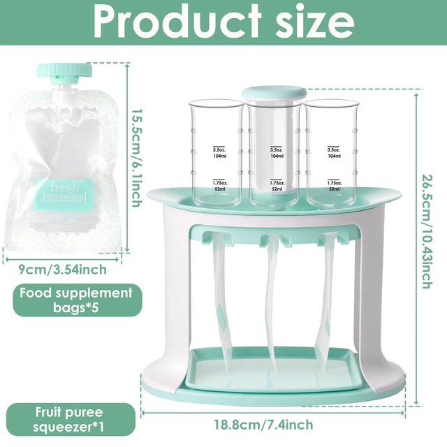 Itian Squeeze Baby Food Dispenser Cucchiaio in Siliconce per Neonati Integratore Alimentare