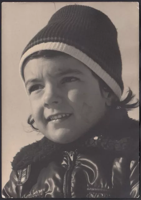 YZ0748 Italia 1960 - Retrato De El Niño Con Gorra - Fotografía Antiguo