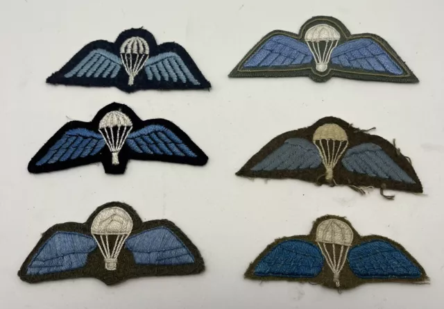 WW2 British Army Paratrooper Jump Wings Patches-lot Of 6- As Is