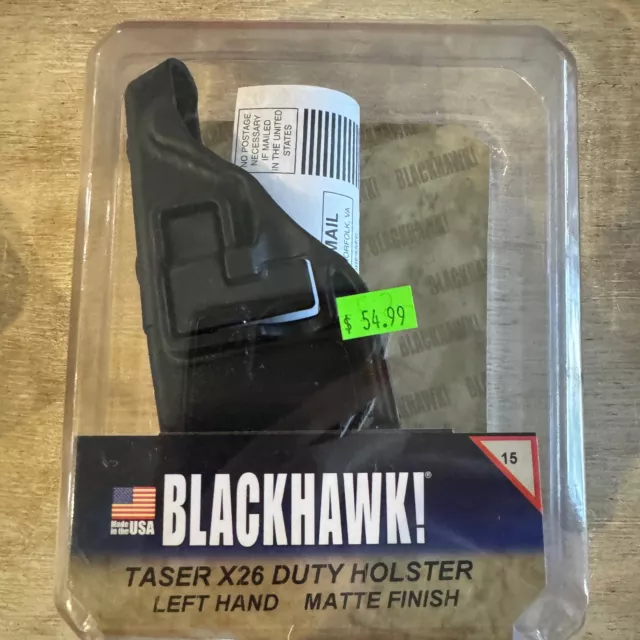 BLACKHAWK! Taser X26 Duty Holster Matte Black--44H015BK--Left--NIB #15