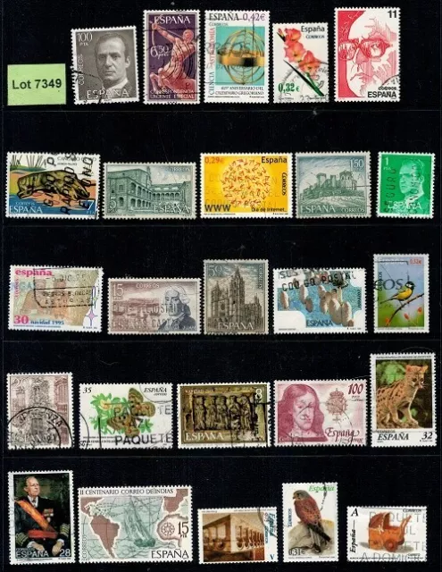 Lot 7349  - Spain Selection of 25 used stamps from various years