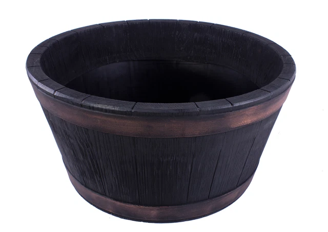 PFLANZKÜBEL WEINFASS BLUMENKASTEN Kunststoff Gartenteich Teich 49cm
