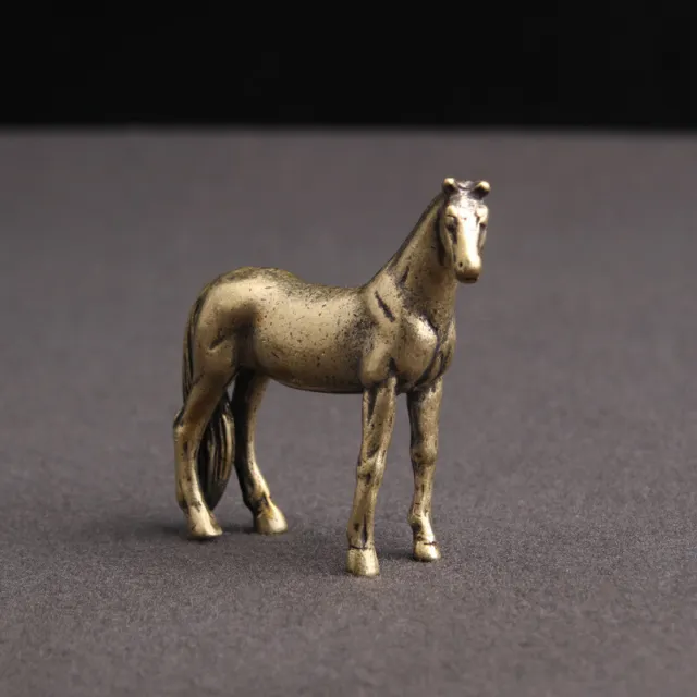 Brass Horse Figurines Tea pet Copper Sculptures Fengshui Statuette Collection