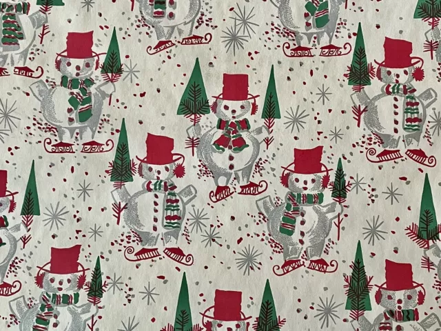 VINTAGE BARNEY & Snowman Christmas Wrapping Paper 1993 Gift Wrap 20 ...