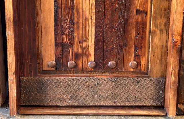 Rustic reclaimed lumber arched door solid wood storybook castle winery speakeasy 3