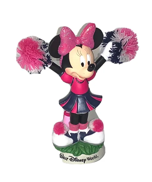 Minnie Mouse Walt Disney World 9 Inch Porcelain Moving Bobble Cheerleader