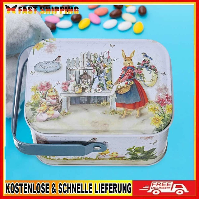 Kaninchen bedruckte Geschenkbox aus Weißblech Kreative handgehaltene Keksdose fü