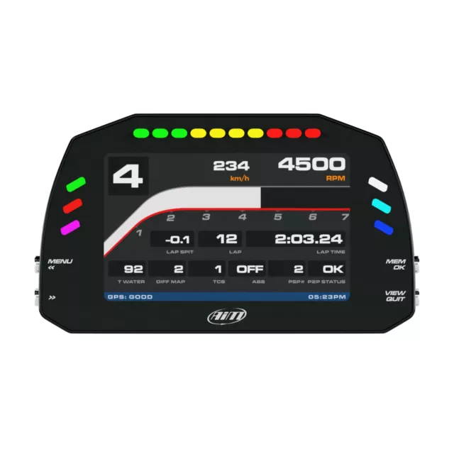 AIM MXS 1.3 Strada Light Dash 5'' Display With Race Icons - Analogue Harness