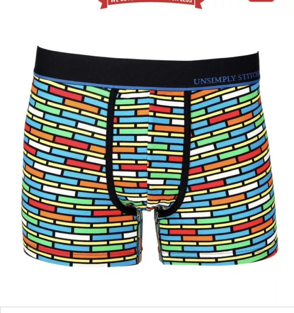 Unsimply Stitched Colorful Brick Stripe Boker Brief Size  Xl Gay Interest