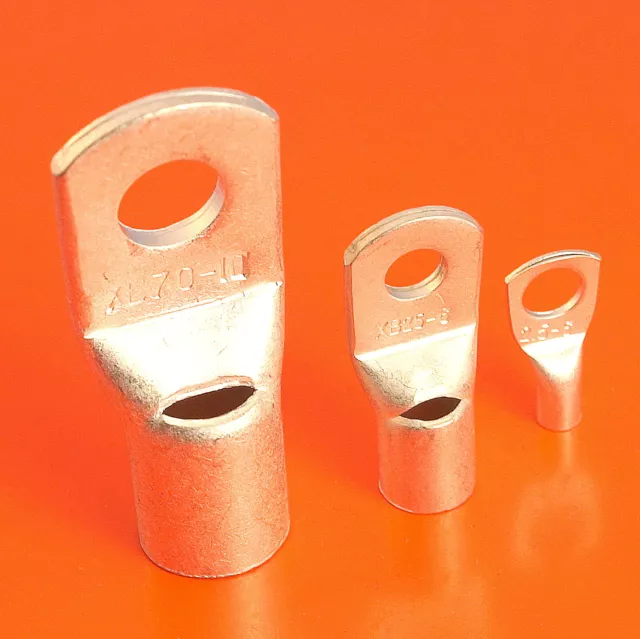 Terminaux de tubes en cuivre de haute qualité - câbles de batterie tailles 2,5 mm-70 mm