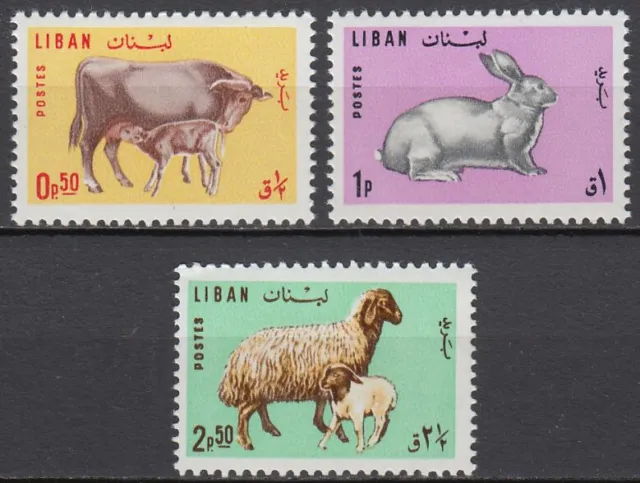 Libanon Lebanon 1965 */MLH Mi.911/13 Tiere Animals Kuh Hase Schaf [sz0424]