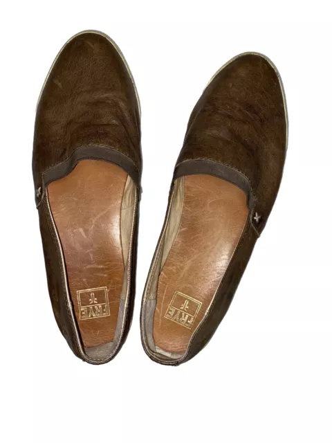Frye Melanie Slip On Leather Flats Shoes Womens Size 8.5 M, Cognac