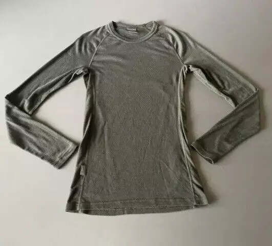 Ice Breaker Women Green 100% Merino Wool BodyFit Basic 200 Base Layer Shirt Sz S