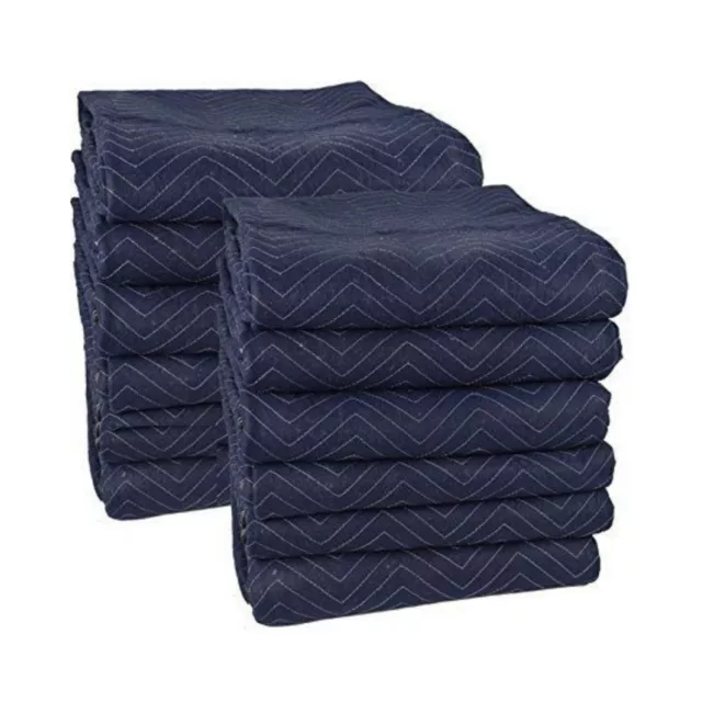 24 Pcs 72"x80"- Dark Blue Moving Blankets - 75 Pounds Heavy-Duty Protection