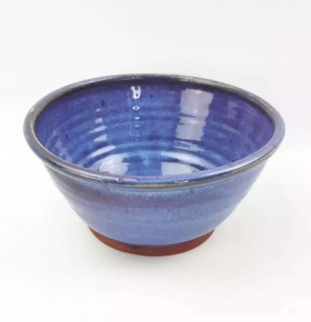 Studio Pottery 23cm Cobalt Blue Glazed Fruit / Serving Bowl