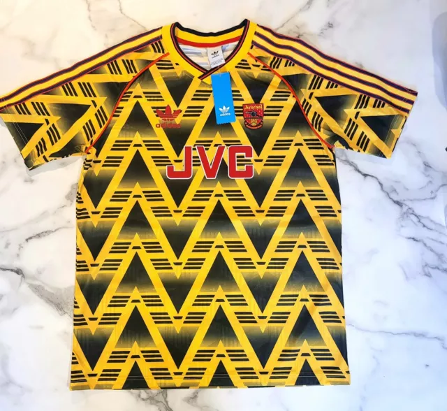 Arsenal Away Shirt 1991/93 Bnwt Retro Replica Bruised Banana Football Jersey