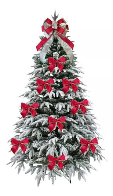 Luxury Red Velvet/Gold Back Christmas Tree Bows
