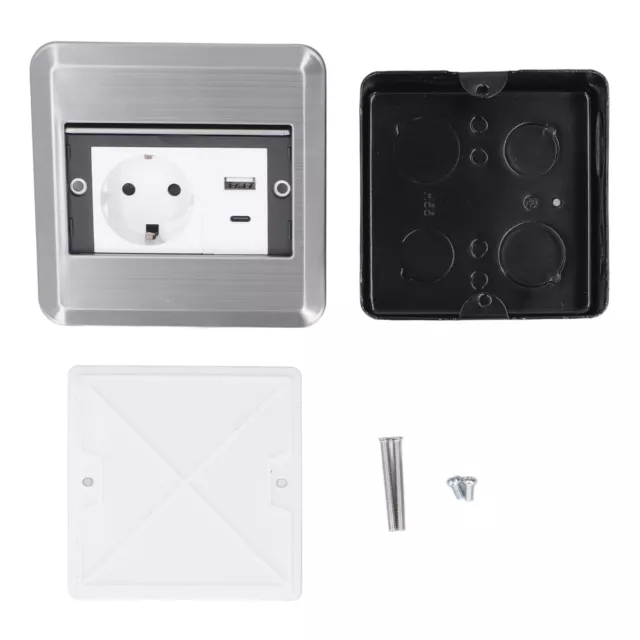 Recessed Floor Outlet 16A EU Socket USB Type C Port Floor Power Outlet For Shop✈