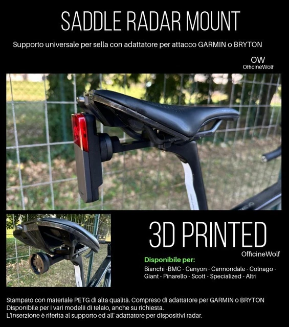 Montaggio Radar Bicicletta Supporto Sella Bici Per Garmin Varia