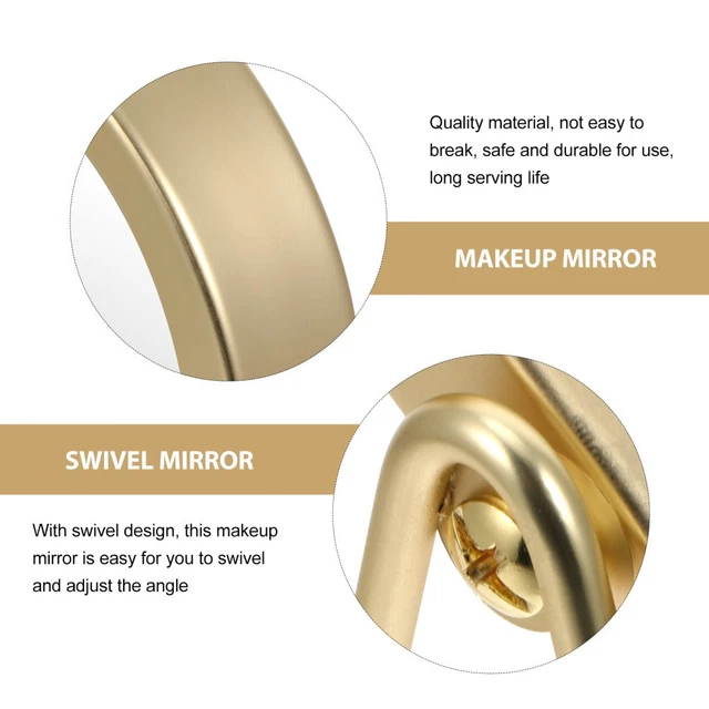 Ancien Miroir Ovale Pivotant Sur Pied – Style Vintage, Bronze Patiné Doré, époque Indéterminée
