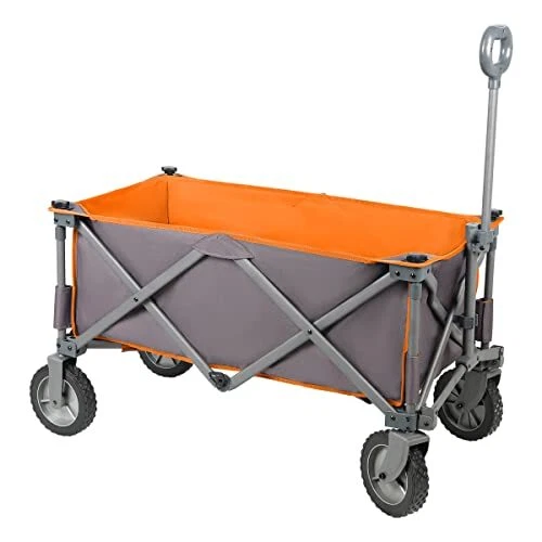 Collapsible Folding Wagon Utility Cart Foldable Heavy Duty All Terrain Gray