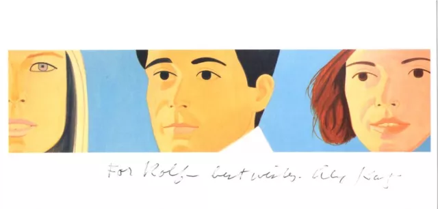 ALEX KATZ "Trio" - HAND-SIGNIERTE & und mit Widmung versehene XXL-Karte