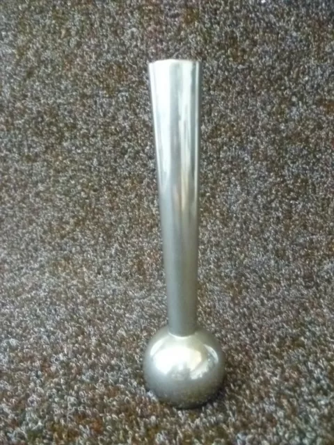 A Vintage Ball Based, Conical Shape Stainless Steel Bud Holder / Specimen Vase